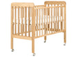 Baby Cot Bed Light Brown Pine Wood 60 x 120 cm with Bars Height Adjustable with Wheels Standard Size Nursery Accessories Minimalistic Design Beliani