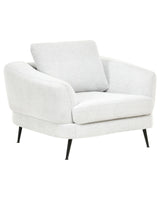 Armchair Off-White Fabric Upholstery Iron Legs with Armrests Living Room Reading Corner Modern Style Beliani