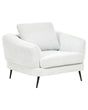 Armchair Off-White Fabric Upholstery Iron Legs with Armrests Living Room Reading Corner Modern Style Beliani