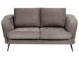 2 Seater Sofa Taupe Chenille Upholstery Iron Black Legs with Armrests Living Room Reading Corner Modern Style Beliani