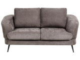 2 Seater Sofa Taupe Chenille Upholstery Iron Black Legs with Armrests Living Room Reading Corner Modern Style Beliani
