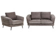 3 Seater Sofa Set Taupe Chenille Upholstery Iron Legs with Armrests Living Room Modern Style Beliani