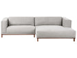 Left-Hand Corner Sofa Grey Fabric Polyester Upholstery Wooden Legs 4 Seater Thickly Padded Modern Style Living Room Furniture Beliani