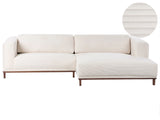 Left-Hand Corner Sofa Light Beige CorduroyUpholstery Wooden Legs 4 Seater Thickly Padded Modern Style Living Room Furniture Beliani