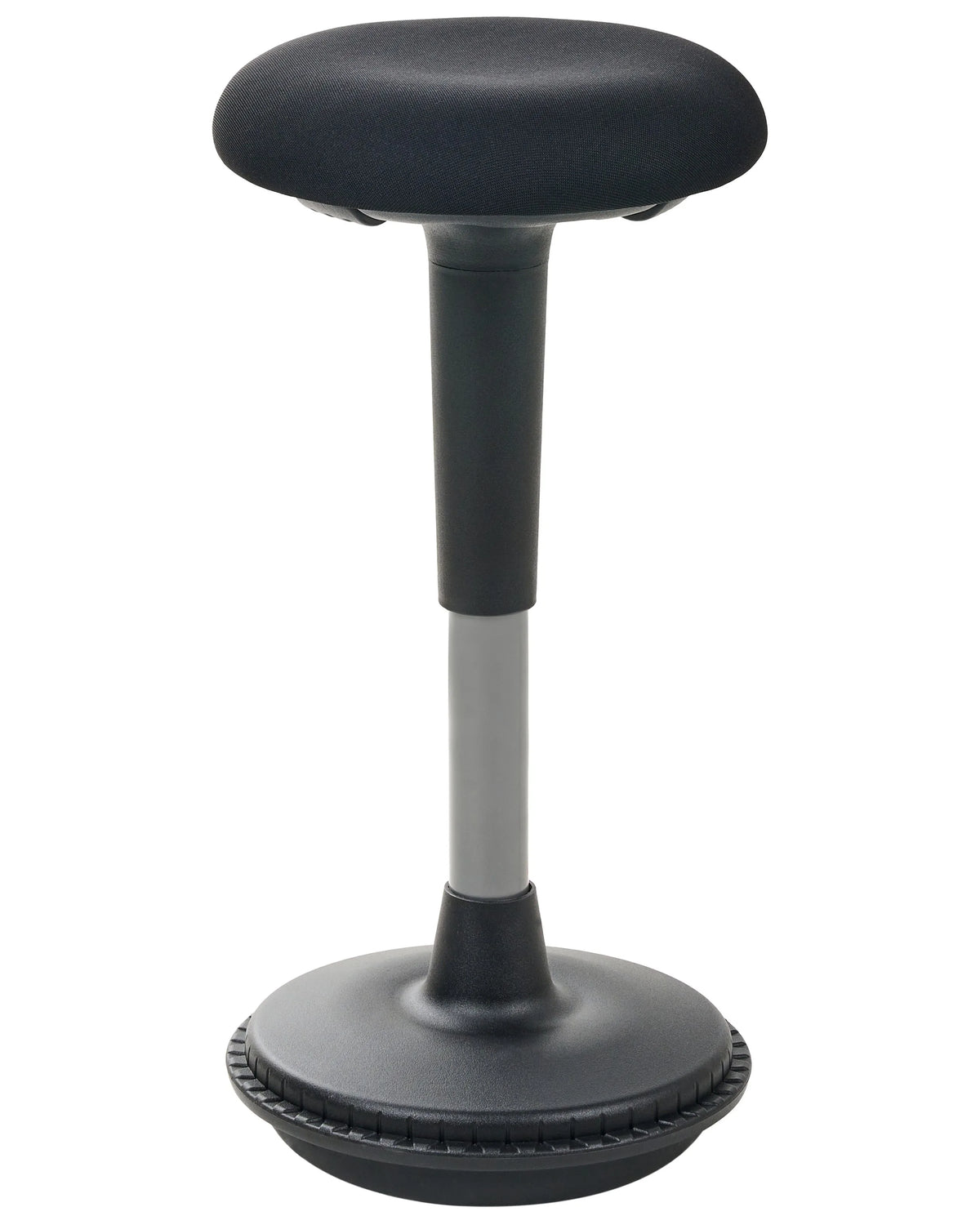 Office Wobble Stool Black Fabric Metal Frame Upholstered Adjustable Height Office Furniture Beliani