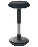 Office Wobble Stool Black Fabric Metal Frame Upholstered Adjustable Height Office Furniture Beliani