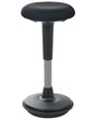 Office Wobble Stool Black Fabric Metal Frame Upholstered Adjustable Height Office Furniture Beliani