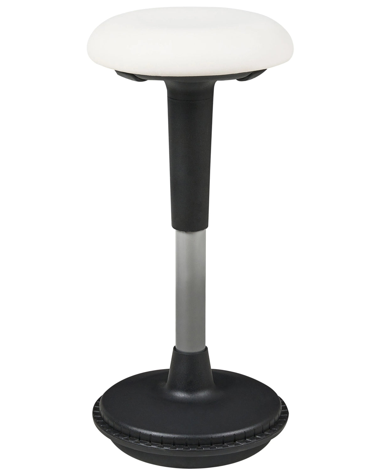 Office Wobble Stool White Faux Leather Metal Frame Upholstered Adjustable Height Office Furniture Beliani