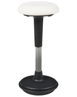 Office Wobble Stool White Faux Leather Metal Frame Upholstered Adjustable Height Office Furniture Beliani