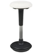 Office Wobble Stool White Faux Leather Metal Frame Upholstered Adjustable Height Office Furniture Beliani