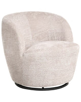 Swivel Armchair Beige Chenille Upholstery with Armrests Wide Seat Living Room Modern Beliani