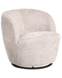 Swivel Armchair Beige Chenille Upholstery with Armrests Wide Seat Living Room Modern Beliani