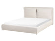 EU King Size Waterbed Beige Fabric 5ft3 Upholstered Cushion Back Bedroom Modern Style Beliani