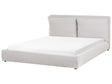EU Super King Size Bed Light Grey Fabric 6ft Upholstered Frame Cushion Back Cosy Bedroom Modern Beliani