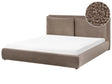 EU Super King Size Waterbed Brown Boucle 6ft Upholstered Cushion Back Bedroom Modern Style Beliani