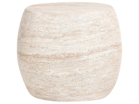 Side Table Beige Travertine Effect Top Veneer Stone-like Modern Design Living Room Beliani