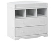 Changing Table Dresser White MDF Particle Board with Shelves and Drawers Modern Storage Nursery Kids Room Beliani