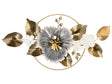 Wall Ornament Gold Metal Handmade Piece of Deco with Floral Composition Modern Beliani