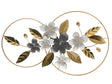 Wall Decor Gold Grey Metal Handmade Floral and Leaf Sculpture Glam Art Deco Modern Beliani