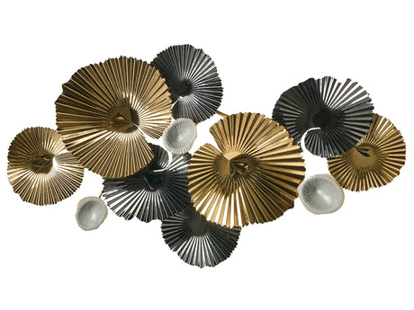 Glamour Wall Decor Multicolour Metal 3D View Hanging Piece of Decor Modern Beliani