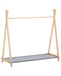 Kids Clothing Rack Light Brown Pine Wood Polyester Teepee Storage Kids Room Beliani