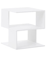 Bedside Table White Particle Board Open Shelves Bedroom Storage Modern Beliani