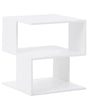 Bedside Table White Particle Board Open Shelves Bedroom Storage Modern Beliani