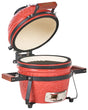 Charcoal Grill Red Ceramic Kamado Style BBQ with Lid and Thermometer Cooking Grate Beliani