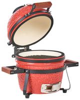 Charcoal Grill Red Ceramic Kamado Style BBQ with Lid and Thermometer Cooking Grate Beliani
