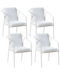 Set of 4 Garden Chairs White Aluminium Metal Powder Coated with Cushions Stackable Outdoor Beliani