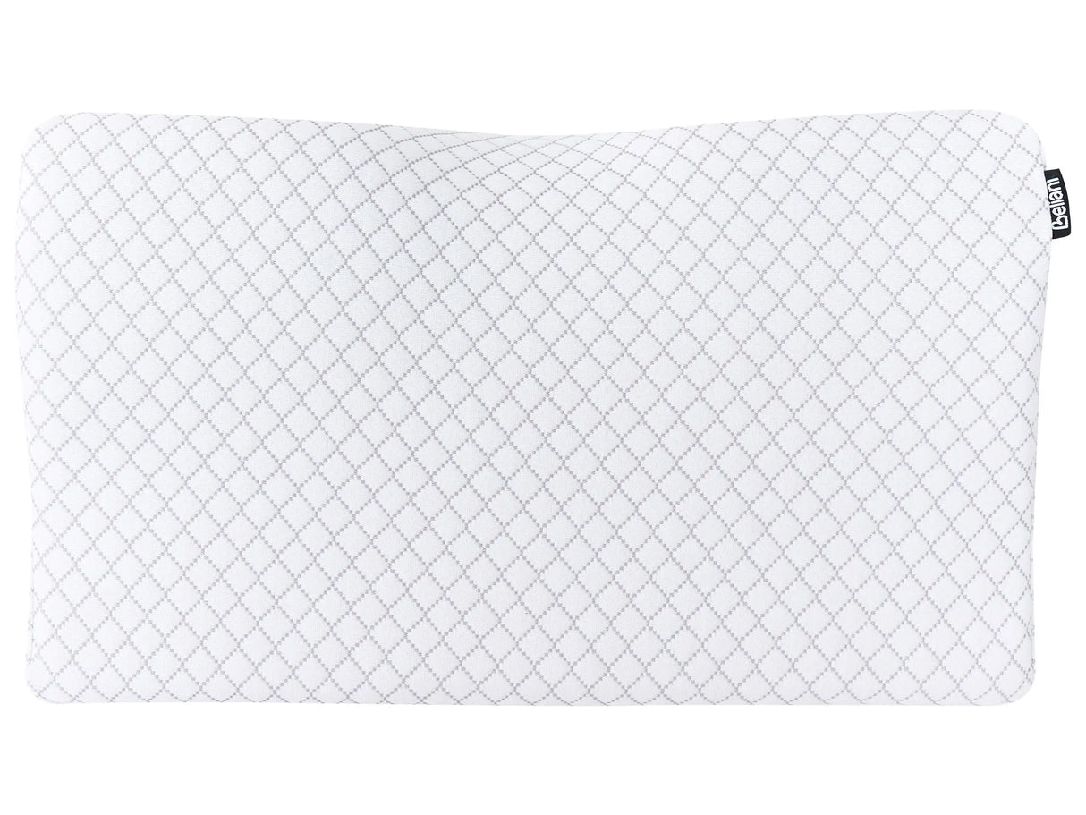 Bed Pillow White Memory Foam 50 x 30 cm Breatable Cover Neck Support for Back Sleepers Beliani