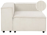 Right Hand Corner Section Off White Cord 1-Seat Sofa Module Modern Single-Seat Black Legs Living Room Beliani