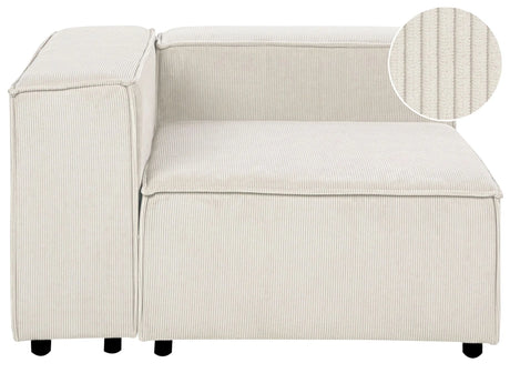 Right Hand Corner Section Off White Cord 1-Seat Sofa Module Modern Single-Seat Black Legs Living Room Beliani