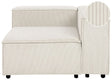 Left Hand Corner Section Off White Corduroy 1-Seat Sofa Module Modern Single-Seat Black Legs Living Room Beliani