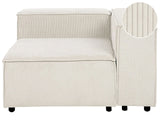 Left Hand Corner Section Off White Corduroy 1-Seat Sofa Module Modern Single-Seat Black Legs Living Room Beliani