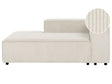 Chaise Lounge Off White Cord Upholstery Synthetic Legs Right Hand Modern Living Room Beliani