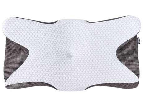 Bed Pillow White Memory Foam Filling 64 x 34  cm Breatable Cooling Cover Orthopedic Contoured Beliani