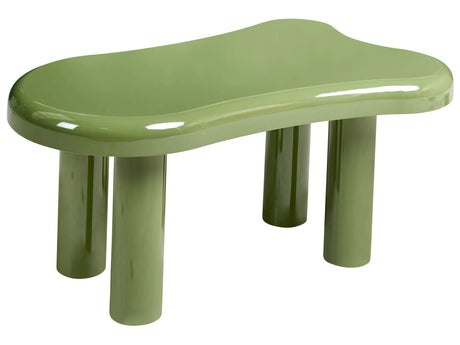 Coffee Table Green 93 x 60 x 44 cm MDF Oval Top Shape Living Room Modern Minimalist Beliani