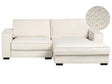 Left Hand Corner Sofa Bed Light Beige Boucle Polyester Upholstered 2 Seater L-Shaped with Cushions Modern Style Living Room Beliani
