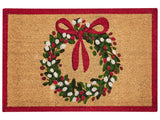 Doormat Natural Coir with Rubber Bottom 60  x 90 cm Xmas Christmas Festive Motif Anti Slip Beliani