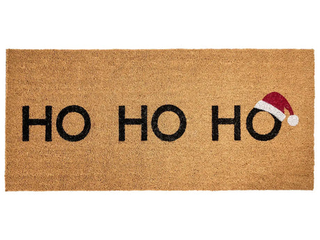 Doormat Natural Coir with Rubber Bottom 55 x 120 cm Xmas Christmas Merry Christmas Festive Motif Anti Slip Beliani