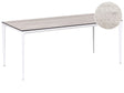 Garden Dining Table Light Grey HPL Top White Aluminium Frame UV Water Rust Resistant Outdoor Patio Modern Style Beliani