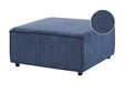 Ottoman Dark Blue Corduroy Upholstered Modular Sofa Element Square Footstool Black Legs Modern Style Beliani