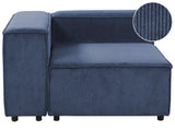 Right Hand Corner Section Dark Blue Cord 1-Seat Sofa Module Modern Single-Seat Black Legs Living Room Beliani