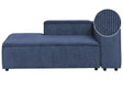 Chaise Lounge Dark Blue Cord Upholstery Synthetic Legs Right Hand Modern Living Room Beliani