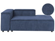 Chaise Lounge Dark Blue Cord Upholstery Synthetic Legs Left Hand Modern Living Room Beliani