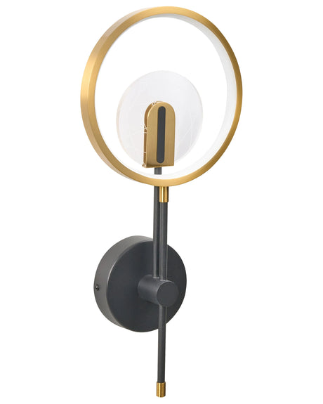 LED Wall Lamp Gold Silicone Black Metal Base Light Bathroom Living Room Modern Design Beliani
