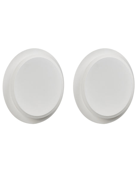 Set of 2 Wall Lamps LED White Metal Acrylic Round Shade Powder Coated Matte Scandinavian Style Beliani