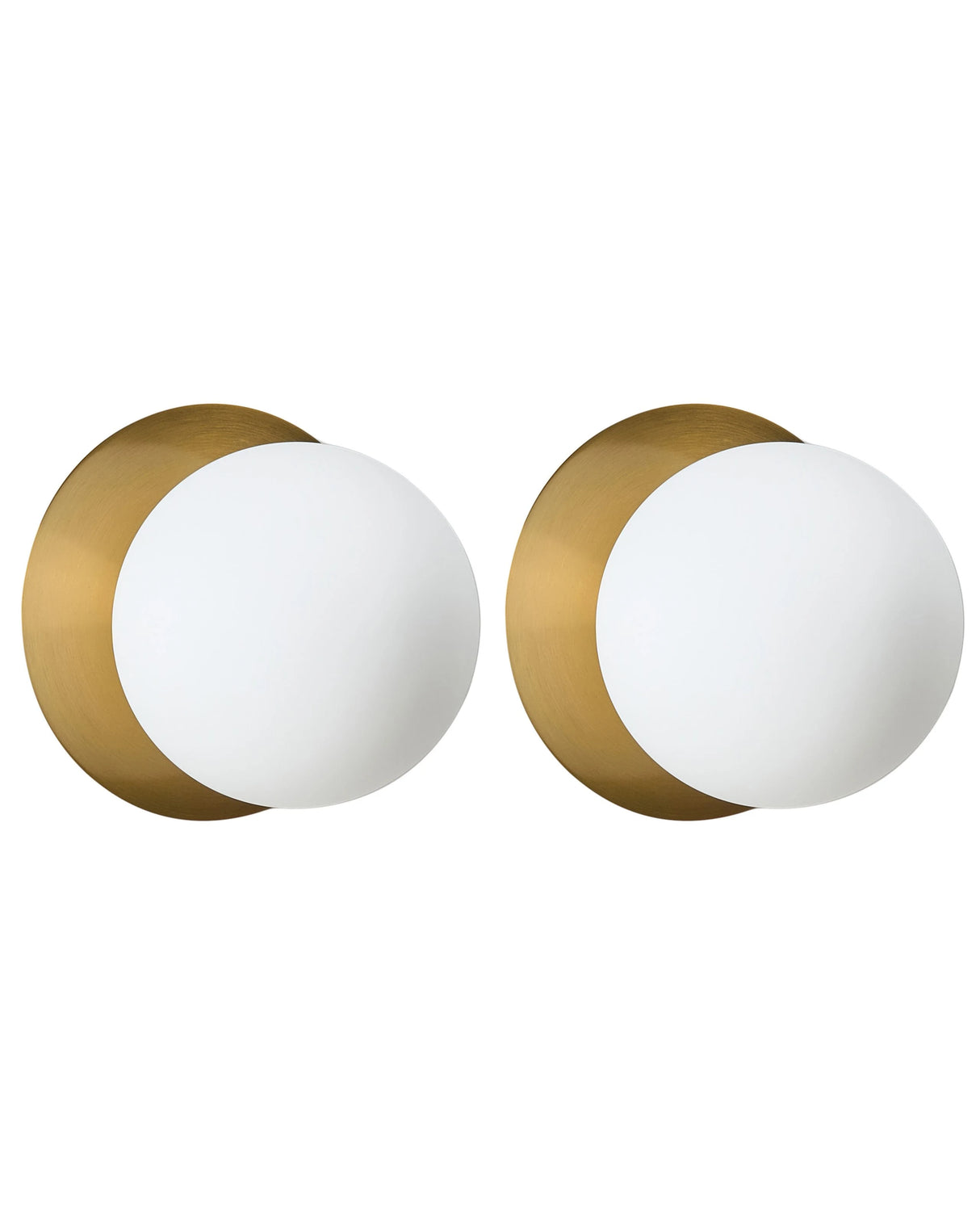 Set of 2 Wall Lamps Gold Metal Base Glass Shade Modern Style Beliani