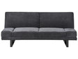 Sofa Bed Black Chenille Upholstery 3 Seater Click Clack Mechanism Adjustable Armrests Beliani